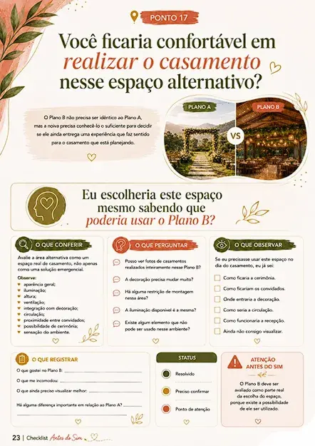 Página do Checklist — contrato e decisão final